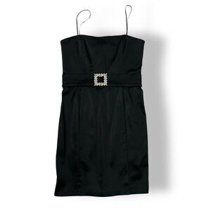 NWT Amanda Uprichard Black Dress Embellished Belt Hasley Mini Dress Size S